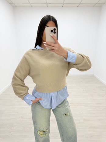 JESERY CROP LANA BEIGE
