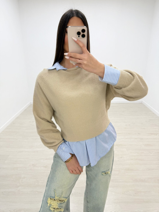 JESERY CROP LANA BEIGE