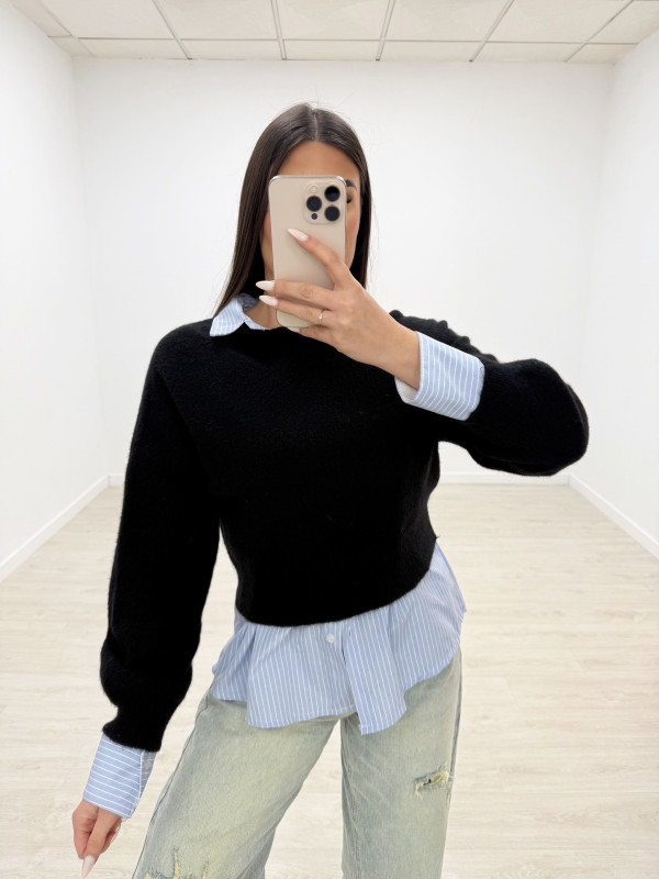 JERSEY CROP LANA NEGRO