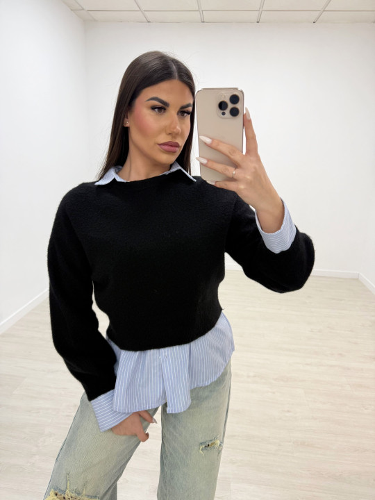 JERSEY CROP LANA NEGRO