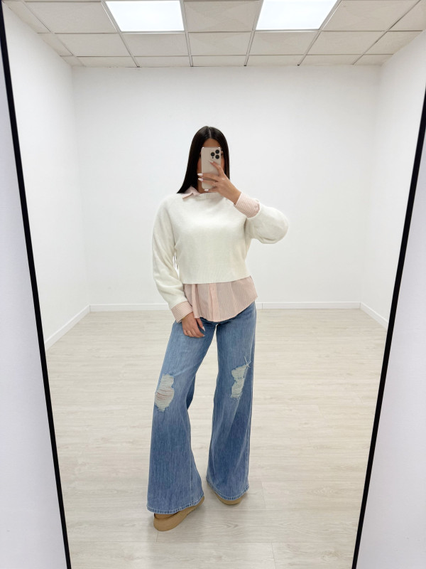 JERSEY CROP LANA BLANCO