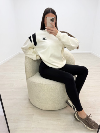 SUDADERA CHANL BLANCA