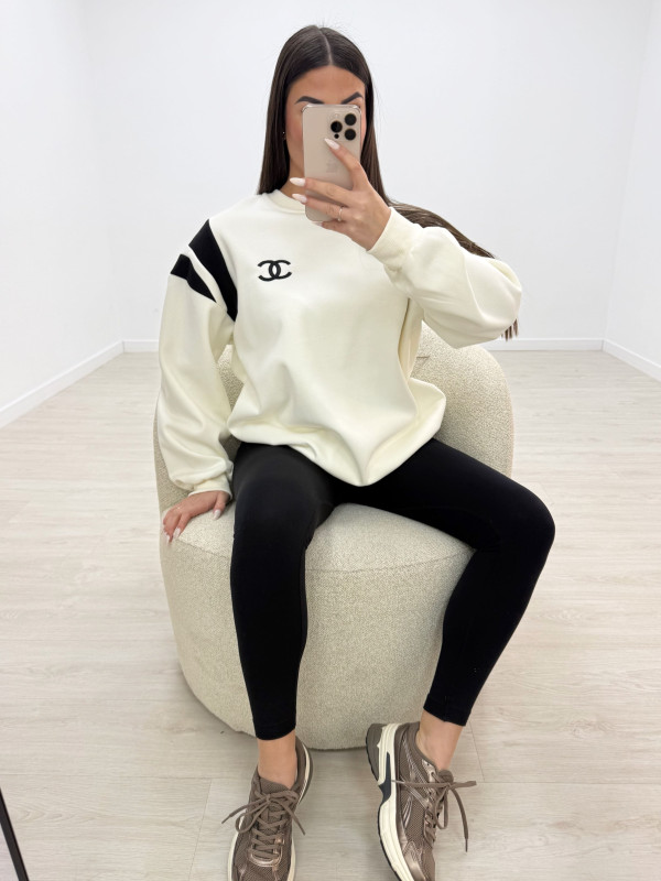 SUDADERA CHANEL BLANCA