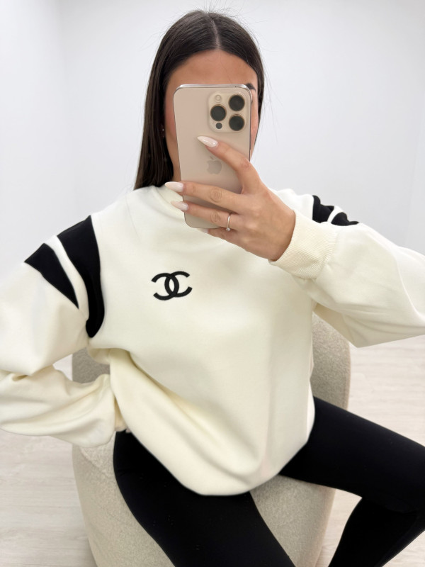 SUDADERA CHANEL BLANCA