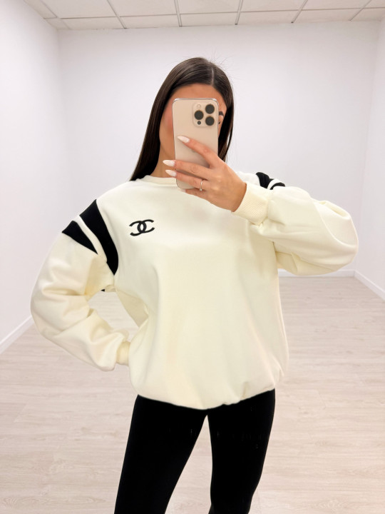 SUDADERA CHANEL BLANCA