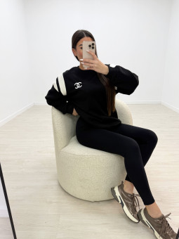 SUDADERA CHANL NEGRA