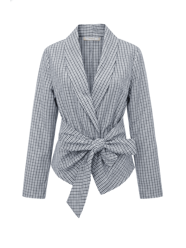 CAMISA ANUDADA CUADROS