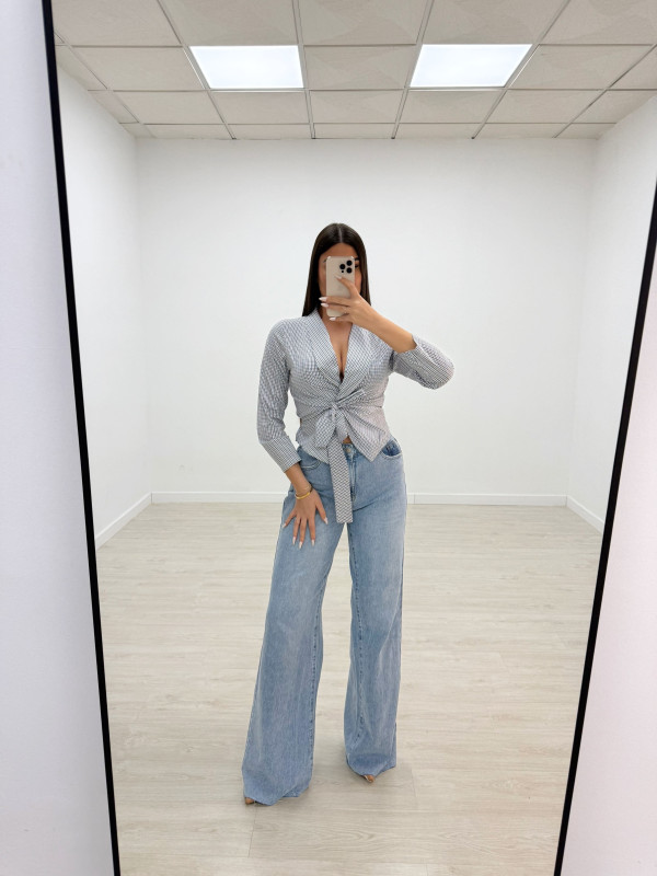 CAMISA ANUDADA CUADROS