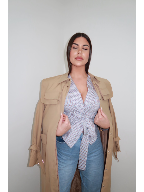 CAMISA ANUDADA CUADROS