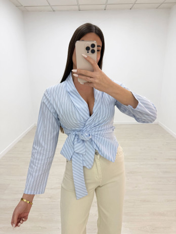 CAMISA ANUDADA RAYAS