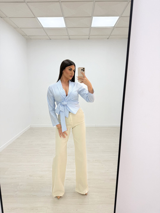 CAMISA ANUDADA RAYAS