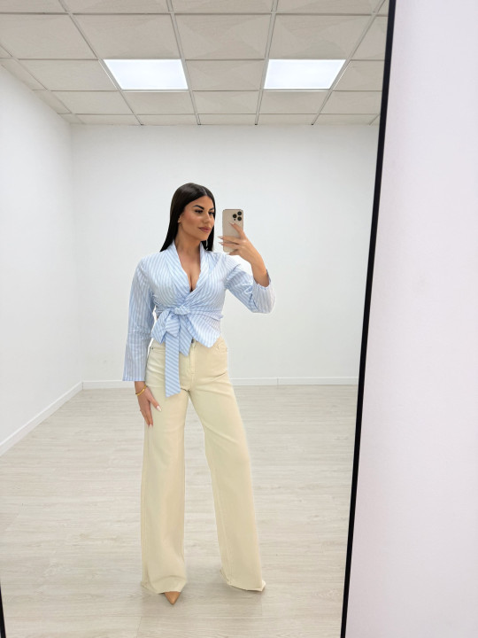 CAMISA ANUDADA RAYAS