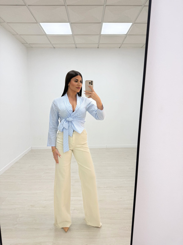 CAMISA ANUDADA RAYAS