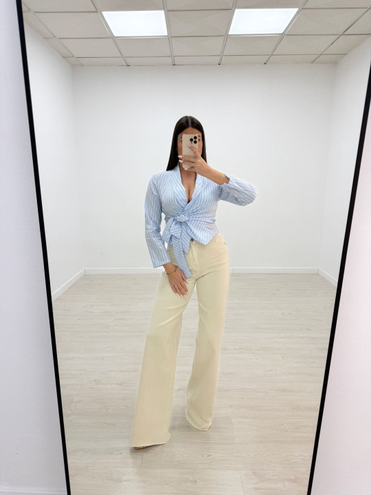 CAMISA ANUDADA RAYAS