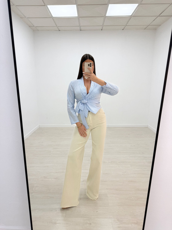 CAMISA ANUDADA RAYAS