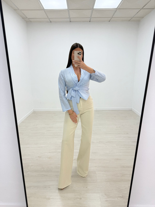 CAMISA ANUDADA RAYAS