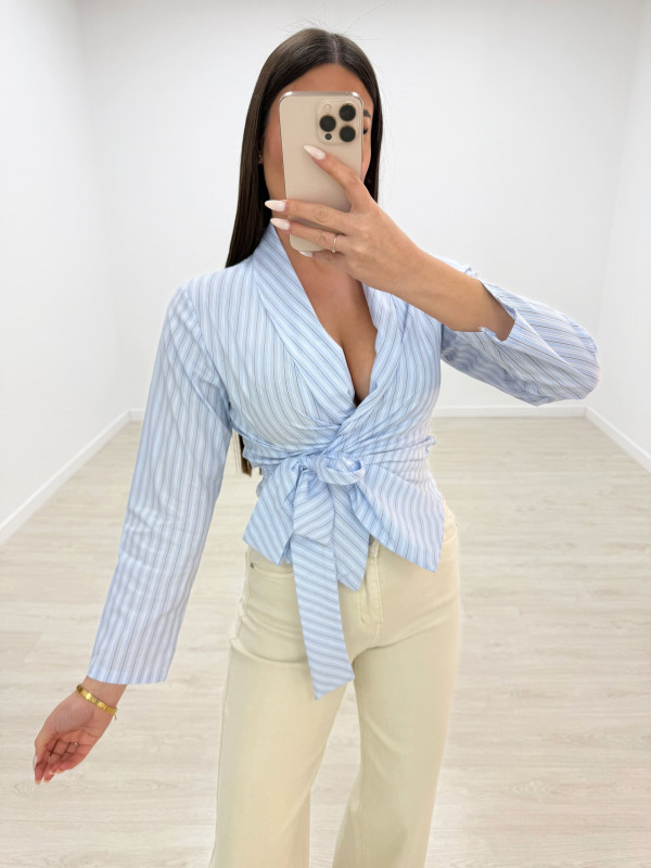 CAMISA ANUDADA RAYAS