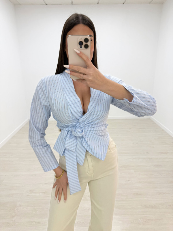 CAMISA ANUDADA RAYAS