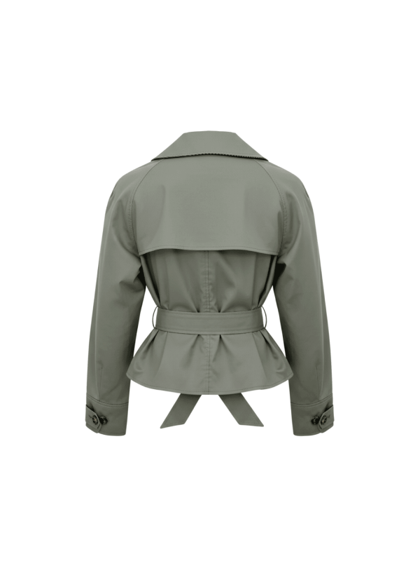 CHAQUETA GABARDINA CROP VERDE