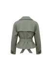 CHAQUETA GABARDINA CROP VERDE