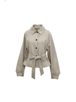 CHAQUETA GABARDINA CROP CAMEL