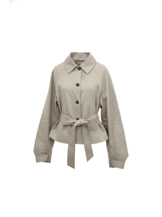 CHAQUETA GABARDINA CROP CAMEL