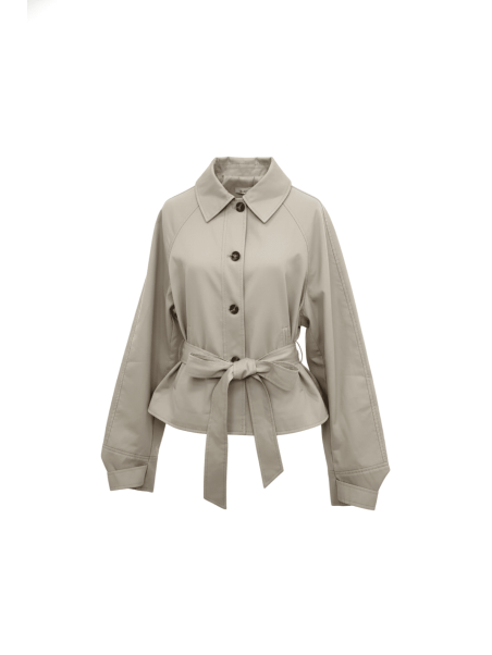 CHAQUETA GABARDINA CROP CAMEL