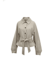 CHAQUETA GABARDINA CROP CAMEL