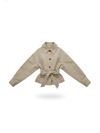 CHAQUETA GABARDINA CROP CAMEL