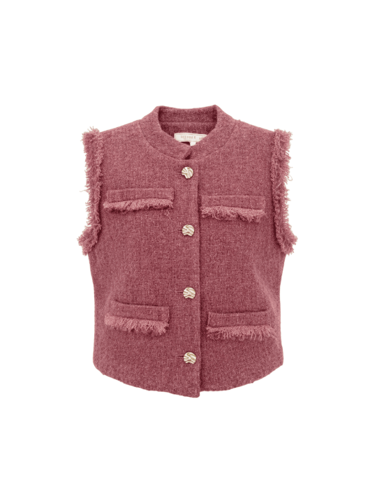 CHALECO TWEED ROSA