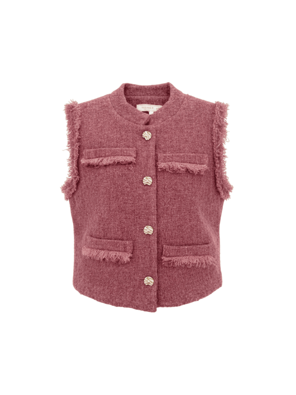 CHALECO TWEED ROSA