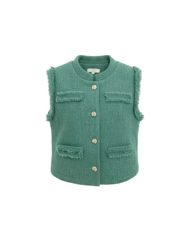 CHALECO TWEED VERDE