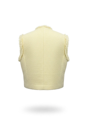 CHALECO TWEED AMARILLO