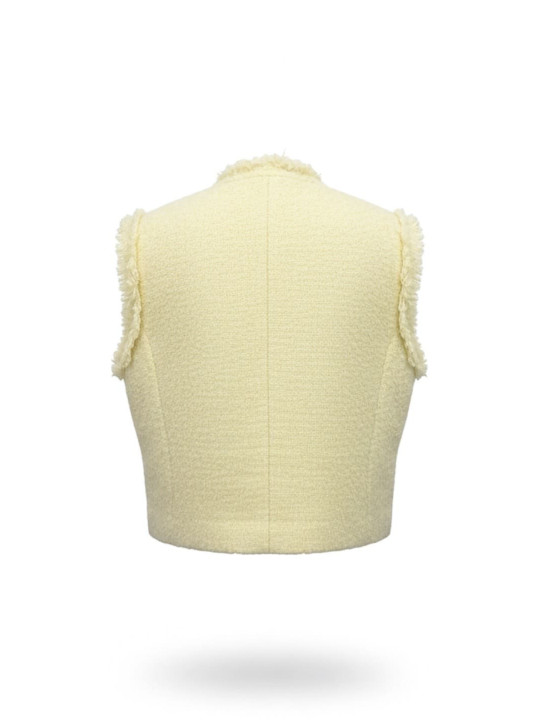 CHALECO TWEED AMARILLO