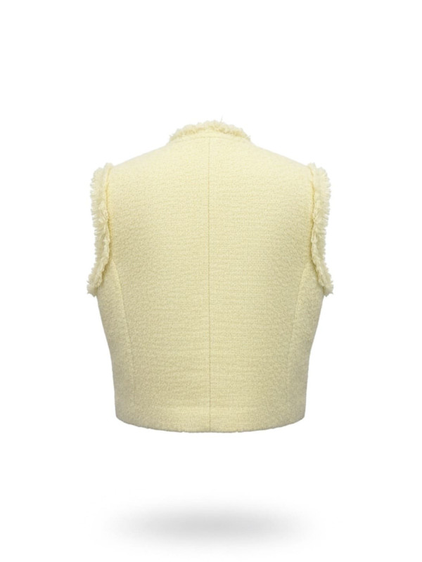 CHALECO TWEED AMARILLO