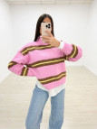 JERSEY RAYAS ROSA Y MARRÓN
