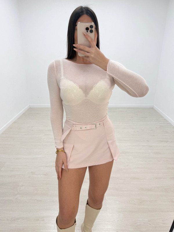 CAMISETA SEMITRANSPARENTE ROSA