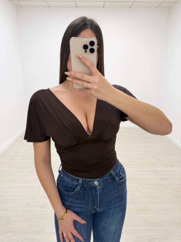 TOP ALBA MARRÓN (LICRA FRÍA)