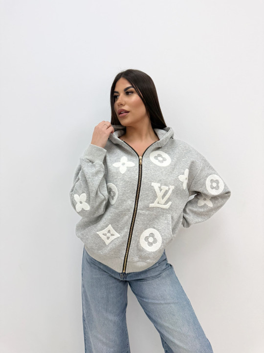 SUDADERA LV RELIEVE GRIS