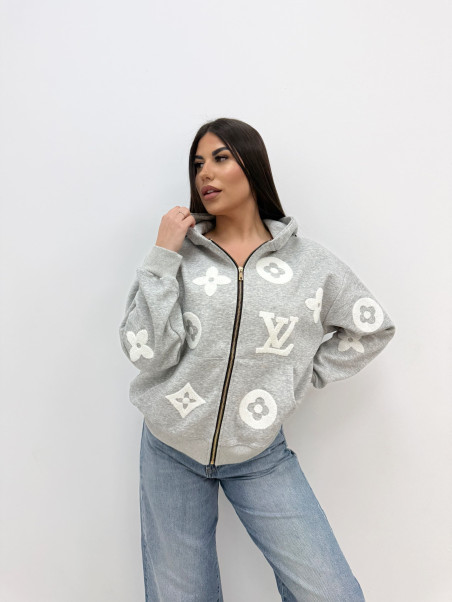 SUDADERA LV RELIEVE GRIS