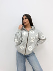 SUDADERA LV RELIEVE GRIS