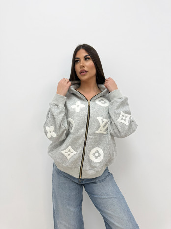 SUDADERA LV RELIEVE GRIS