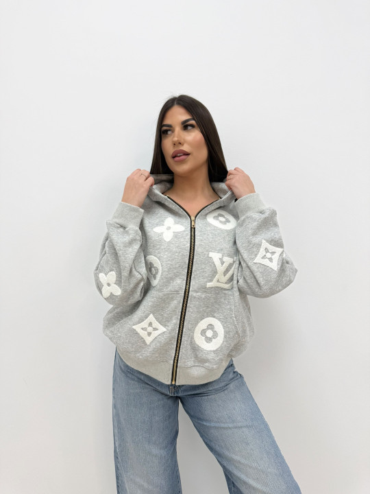 SUDADERA LV RELIEVE GRIS