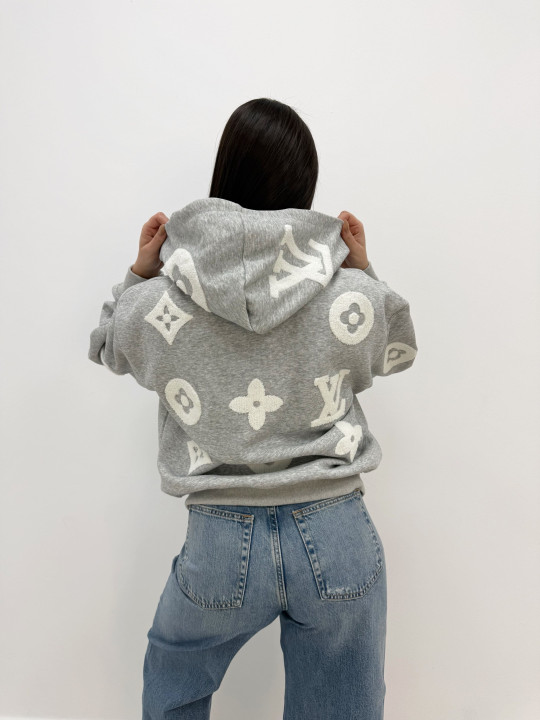 SUDADERA LV RELIEVE GRIS