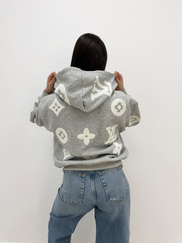 SUDADERA LV RELIEVE GRIS