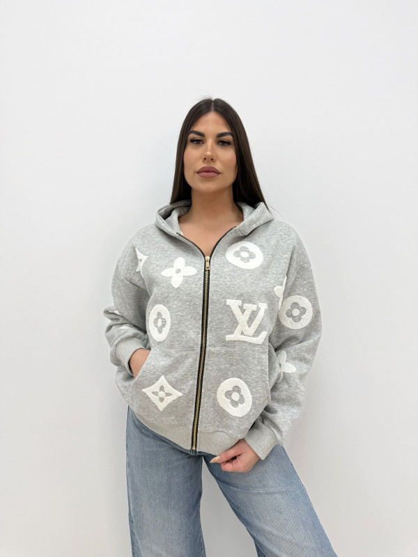 SUDADERA LV RELIEVE GRIS