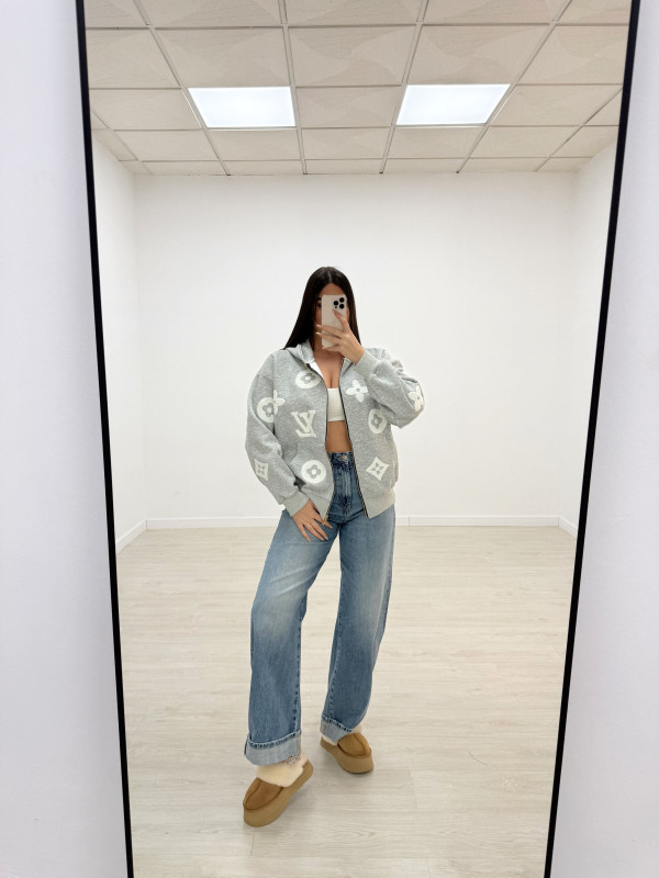 SUDADERA LV RELIEVE GRIS