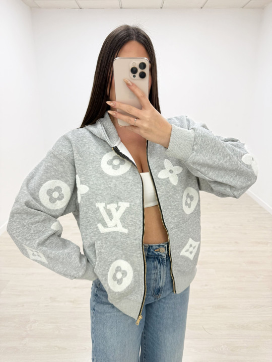 SUDADERA LV RELIEVE GRIS