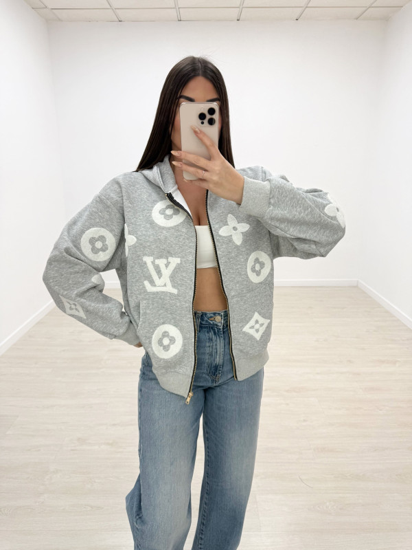 SUDADERA LV RELIEVE GRIS