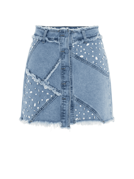 FALDA PEDRERÍA VAQUERA AZUL